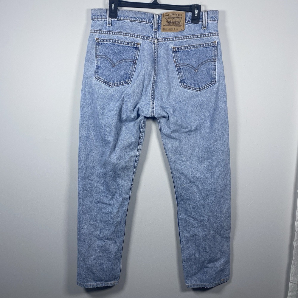 Vintage Men's Levi's 505 Jeans Regular Fit Straight Leg 34x30 Made in USA 90's - Picture 2 of 9